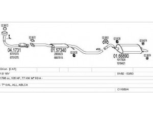 MTS C110634008830 išmetimo sistema 
 Išmetimo sistema -> Išmetimo sistema, visa