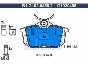 GALFER B1.G102-0458.2 stabdžių trinkelių rinkinys, diskinis stabdys 
 Techninės priežiūros dalys -> Papildomas remontas
M620770, M850978, X3516005, 30620770