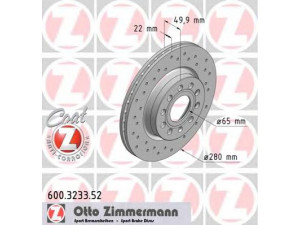 ZIMMERMANN 600.3233.52 stabdžių diskas 
 Stabdžių sistema -> Diskinis stabdys -> Stabdžių diskas
1K0 615 301 AC, 1K0 615 301 AK