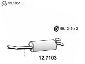ASSO 12.7103 galinis duslintuvas 
 Išmetimo sistema -> Duslintuvas
46842750, 51778698, 60655574