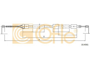 COFLE 10.4561 trosas, stovėjimo stabdys 
 Stabdžių sistema -> Valdymo svirtys/trosai
4745K4, 9628847080