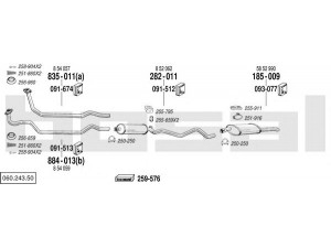 BOSAL 060.243.50 išmetimo sistema 
 Išmetimo sistema -> Išmetimo sistema, visa