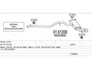 MTS C380889023108 išmetimo sistema 
 Išmetimo sistema -> Išmetimo sistema, visa