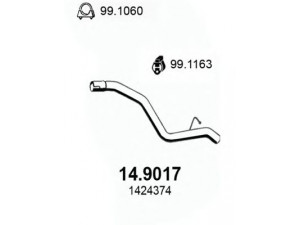ASSO 14.9017 išleidimo kolektorius 
 Išmetimo sistema -> Išmetimo vamzdžiai
1349856, 1364103, 1424374