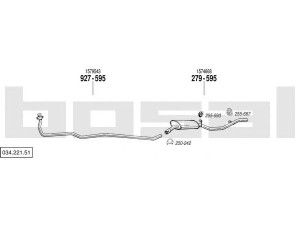 BOSAL 034.221.51 išmetimo sistema 
 Išmetimo sistema -> Išmetimo sistema, visa