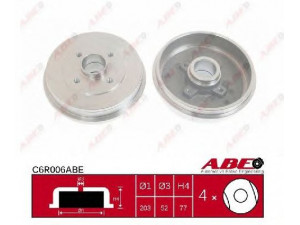 ABE C6R006ABE stabdžių būgnas 
 Stabdžių sistema -> Būgninis stabdys -> Stabdžių būgnas
77 00 827 866, 77 00 839 322, 7700827866