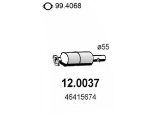 ASSO 12.0037 katalizatoriaus keitiklis 
 Išmetimo sistema -> Katalizatoriaus keitiklis
46415674, 46449335, 46518473