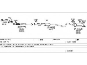 MTS C250964011470 išmetimo sistema 
 Išmetimo sistema -> Išmetimo sistema, visa