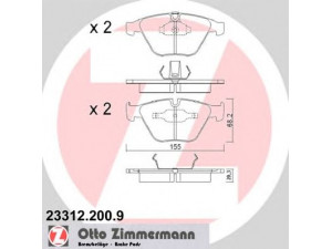 ZIMMERMANN 23312.200.9 stabdžių trinkelių rinkinys, diskinis stabdys 
 Techninės priežiūros dalys -> Papildomas remontas
3411 2 283 865, 3411 6 753 668