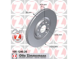 ZIMMERMANN 100.1240.20 stabdžių diskas 
 Dviratė transporto priemonės -> Stabdžių sistema -> Stabdžių diskai / priedai
8L0 615 301, 8L0 615 301 A, 8N0 615 301 A