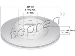 TOPRAN 400 853 stabdžių diskas 
 Dviratė transporto priemonės -> Stabdžių sistema -> Stabdžių diskai / priedai
202 421 09 12