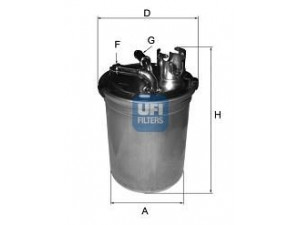 UFI 24.004.00 kuro filtras 
 Techninės priežiūros dalys -> Papildomas remontas
6Q0127400H, 6Q0127401H