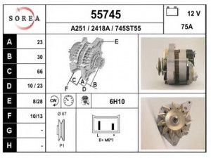 EAI 55745 kintamosios srovės generatorius 
 Elektros įranga -> Kint. sr. generatorius/dalys -> Kintamosios srovės generatorius