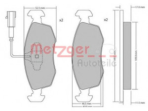 METZGER 1170202 stabdžių trinkelių rinkinys, diskinis stabdys 
 Techninės priežiūros dalys -> Papildomas remontas
77365729