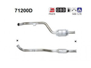 AS 71200D katalizatoriaus keitiklis 
 Išmetimo sistema -> Katalizatoriaus keitiklis
2104900147