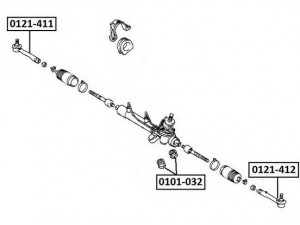 ASVA 0121-412 skersinės vairo trauklės galas 
 Vairavimas -> Vairo mechanizmo sujungimai
45047-09030, 45047-29125