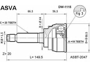 ASVA DW-1115 jungčių komplektas, kardaninis velenas 
 Ratų pavara -> Sujungimai/komplektas
441 057 8B