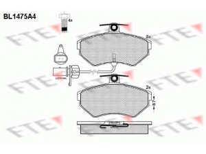 FTE BL1475A4 stabdžių trinkelių rinkinys, diskinis stabdys 
 Techninės priežiūros dalys -> Papildomas remontas
8E0 698 151 B, 8E0 698 151 M, 8E0 615 115 B