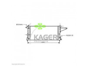 KAGER 31-3466 radiatorius, variklio aušinimas 
 Aušinimo sistema -> Radiatorius/alyvos aušintuvas -> Radiatorius/dalys
1300088, 90323474