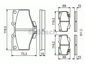 BOSCH 0 986 424 268 stabdžių trinkelių rinkinys, diskinis stabdys 
 Techninės priežiūros dalys -> Papildomas remontas
04465 35030, 04465 35031, 04465 35040