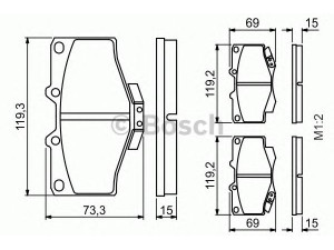 BOSCH 0 986 424 268 stabdžių trinkelių rinkinys, diskinis stabdys 
 Techninės priežiūros dalys -> Papildomas remontas
04465 35030, 04465 35031, 04465 35040