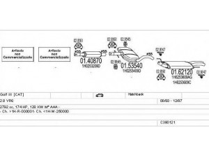 MTS C380121002920 išmetimo sistema 
 Išmetimo sistema -> Išmetimo sistema, visa