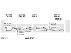 BOSAL 090.075.77 išmetimo sistema 
 Išmetimo sistema -> Išmetimo sistema, visa