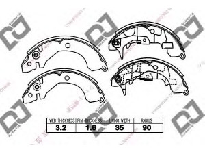 DJ PARTS BS1353 stabdžių trinkelių komplektas 
 Techninės priežiūros dalys -> Papildomas remontas
MB366443, MB366444, MB366445, MB366446