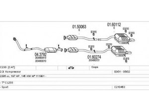 MTS C210463008990 išmetimo sistema 
 Išmetimo sistema -> Išmetimo sistema, visa