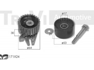 TREVI AUTOMOTIVE KD1464 paskirstymo diržo komplektas 
 Techninės priežiūros dalys -> Papildomas remontas