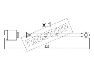 TRUSTING SU.075 įspėjimo kontaktas, stabdžių trinkelių susidėvėjimas 
 Stabdžių sistema -> Susidėvėjimo indikatorius, stabdžių trinkelės
34 35 1 180 432, 34 35 1 180 781