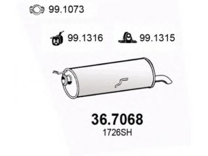 ASSO 36.7068 galinis duslintuvas 
 Išmetimo sistema -> Duslintuvas
1726SH, 1726VZ, 1730H5, 1726SH
