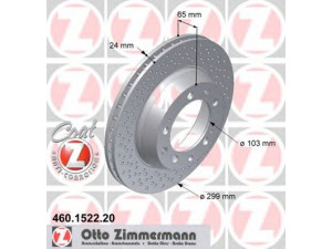 ZIMMERMANN 460.1522.20 stabdžių diskas 
 Stabdžių sistema -> Diskinis stabdys -> Stabdžių diskas
993 352 041 02