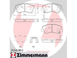 ZIMMERMANN 25348.180.2 stabdžių trinkelių rinkinys, diskinis stabdys 
 Techninės priežiūros dalys -> Papildomas remontas
58101-1RA00, 58101-1RA05, 58101-4LA00