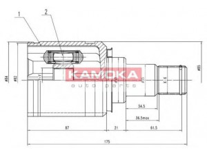 KAMOKA 8721 jungčių komplektas, kardaninis velenas 
 Ratų pavara -> Sujungimai/komplektas
43040-05070