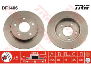TRW DF1406 stabdžių diskas 
 Dviratė transporto priemonės -> Stabdžių sistema -> Stabdžių diskai / priedai
4320688000, 4320688E01, 4320688E03