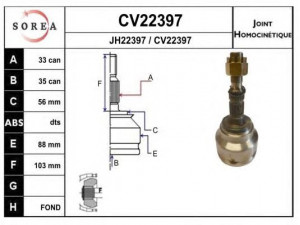 EAI CV22397K jungčių komplektas, kardaninis velenas 
 Ratų pavara -> Sujungimai/komplektas