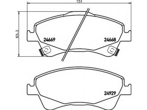HELLA 8DB 355 014-881 stabdžių trinkelių rinkinys, diskinis stabdys 
 Techninės priežiūros dalys -> Papildomas remontas
044650F010, 04465YZZEE, 04465YZZEH