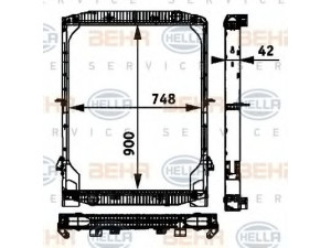 HELLA 8MK 376 721-751 radiatorius, variklio aušinimas 
 Aušinimo sistema -> Radiatorius/alyvos aušintuvas -> Radiatorius/dalys
5003 26345, 9948 8785