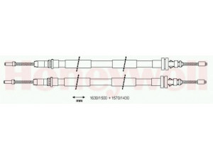 BENDIX 433005B trosas, stovėjimo stabdys 
 Stabdžių sistema -> Valdymo svirtys/trosai
6025304630, 6025370467