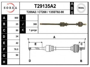 EAI T29135A2 kardaninis velenas