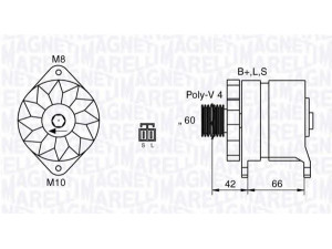 MAGNETI MARELLI 063532607010 kintamosios srovės generatorius 
 Elektros įranga -> Kint. sr. generatorius/dalys -> Kintamosios srovės generatorius
0K30C-18-300, 0K30D-18-300