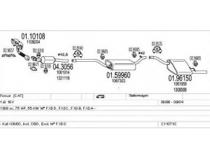 MTS C110710003976 išmetimo sistema 
 Išmetimo sistema -> Išmetimo sistema, visa