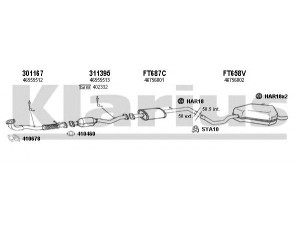 KLARIUS 330738U išmetimo sistema 
 Išmetimo sistema -> Išmetimo sistema, visa