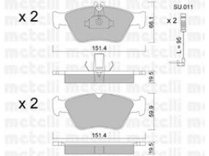 METELLI 22-0219-0K stabdžių trinkelių rinkinys, diskinis stabdys 
 Techninės priežiūros dalys -> Papildomas remontas