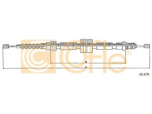 COFLE 10.679 trosas, stovėjimo stabdys 
 Stabdžių sistema -> Valdymo svirtys/trosai
7700571640, 7701348781