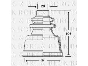 BORG & BECK BCB2775 gofruotoji membrana, kardaninis velenas 
 Ratų pavara -> Gofruotoji membrana
328790, 328790, 3287.90