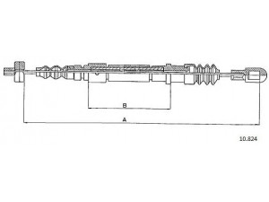 CABOR 10.824 trosas, stovėjimo stabdys 
 Stabdžių sistema -> Valdymo svirtys/trosai
3414613, 34569814