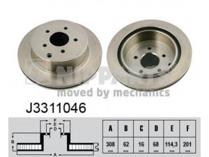NIPPARTS J3311046 stabdžių diskas 
 Stabdžių sistema -> Diskinis stabdys -> Stabdžių diskas
43206-CA000, 43206-EG000