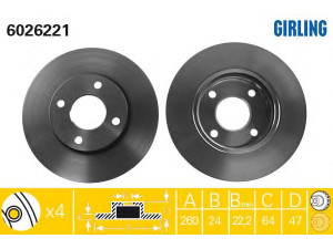 GIRLING 6026221 stabdžių diskas 
 Dviratė transporto priemonės -> Stabdžių sistema -> Stabdžių diskai / priedai
1757848, 4056029, 4070865, 5026784